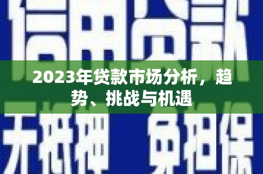 中埔2023年贷款市场分析，趋势、挑战与机遇