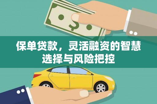 中埔保单贷款，灵活融资的智慧选择与风险把控