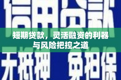 中埔短期贷款，灵活融资的利器与风险把控之道