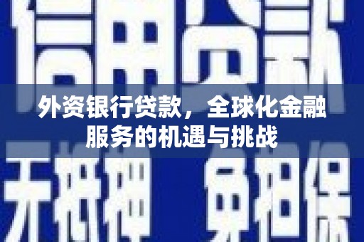 中埔外资银行贷款，全球化金融服务的机遇与挑战