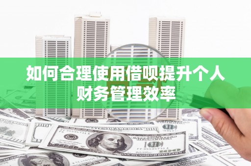中埔如何合理使用借呗提升个人财务管理效率