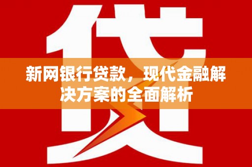 中埔新网银行贷款，现代金融解决方案的全面解析