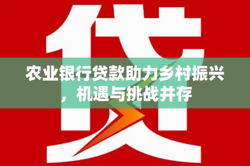 中埔农业银行贷款助力乡村振兴，机遇与挑战并存