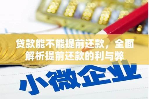 中埔贷款能不能提前还款，全面解析提前还款的利与弊