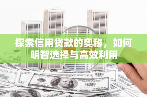 中埔探索信用贷款的奥秘，如何明智选择与高效利用