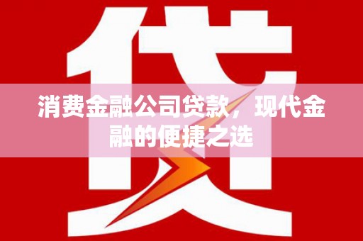 中埔消费金融公司贷款，现代金融的便捷之选